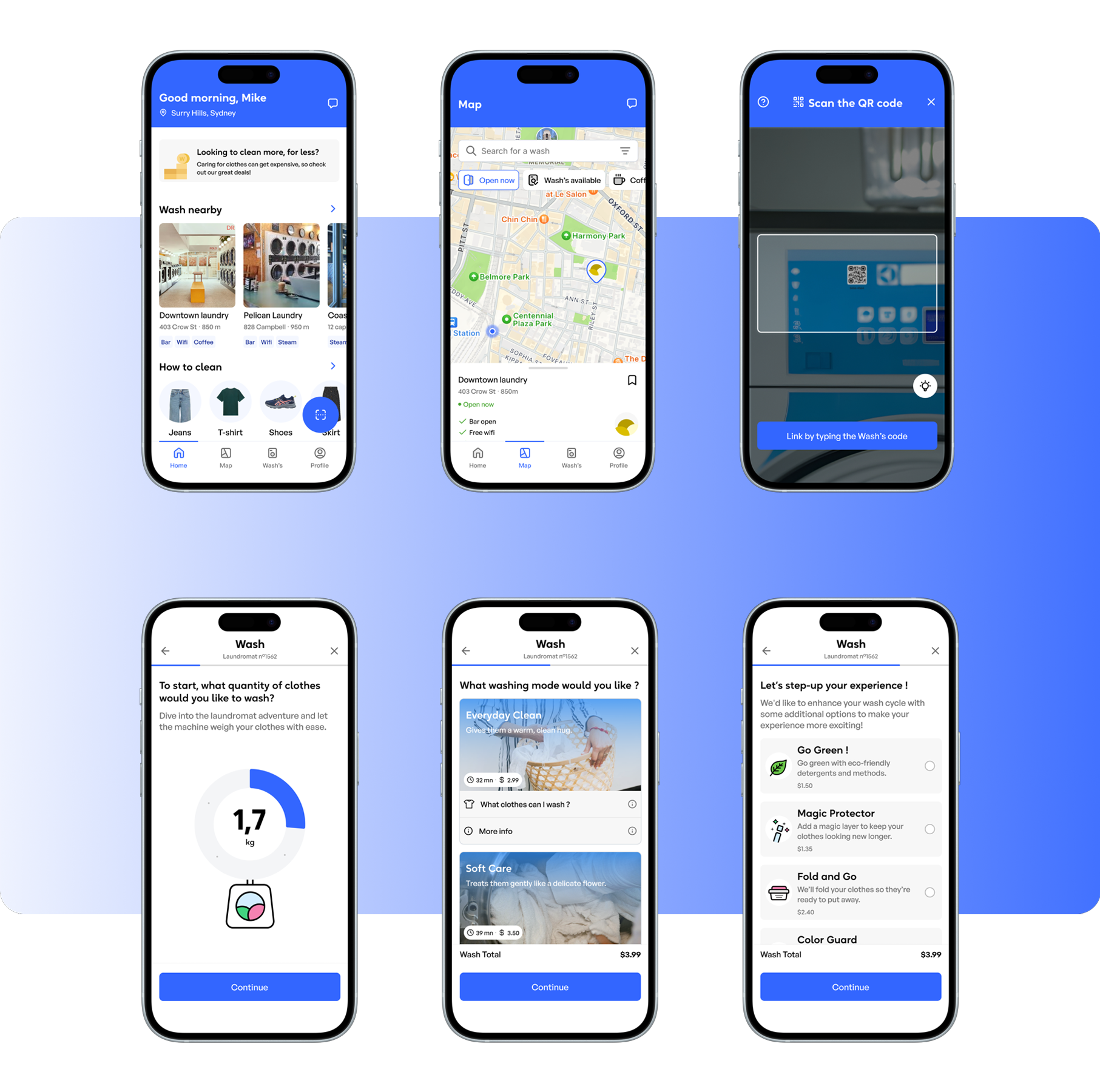 Expérience Utilisateur de l’Application Wash – UX/UI Design | Martin Pontegnier