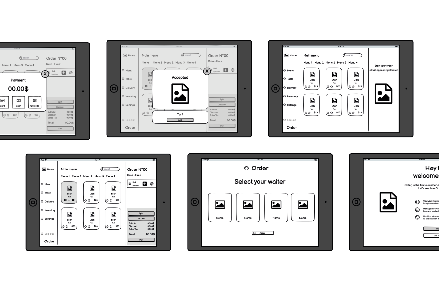 Wireframes Application de Gestion de Commandes